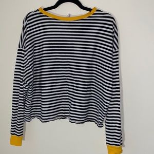 H&M stripped long sleeve Cropped shirt